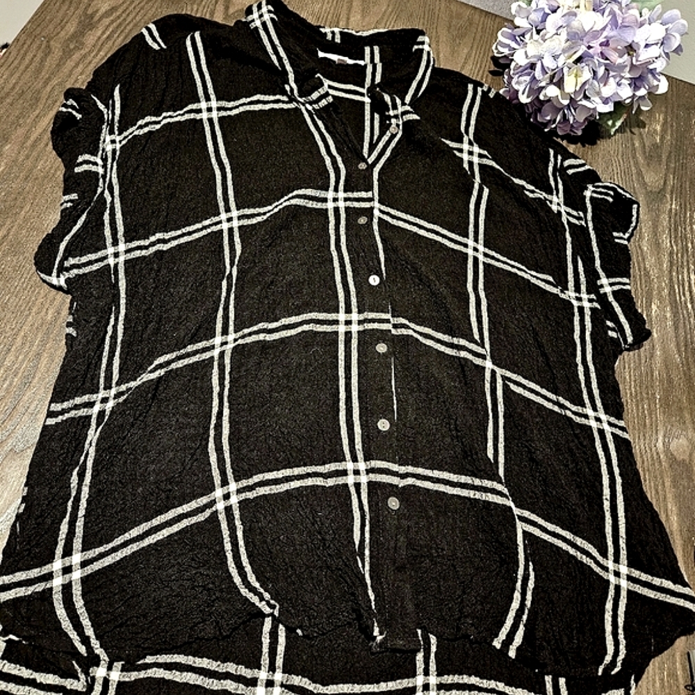 Black and White Womens Lightweight Blouse Jane And Delancey